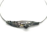 Collar UNO plata, oro y diamante1